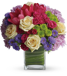 Teleflora's One Fine Day - Bright Cube from Olney's Flowers of Rome in Rome, NY